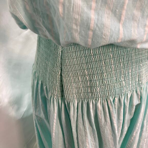 Vintage 80's Jessica Howard Striped Pastel Short sleeve Dress Womens 6 Smocked - Picture 5 of 16
